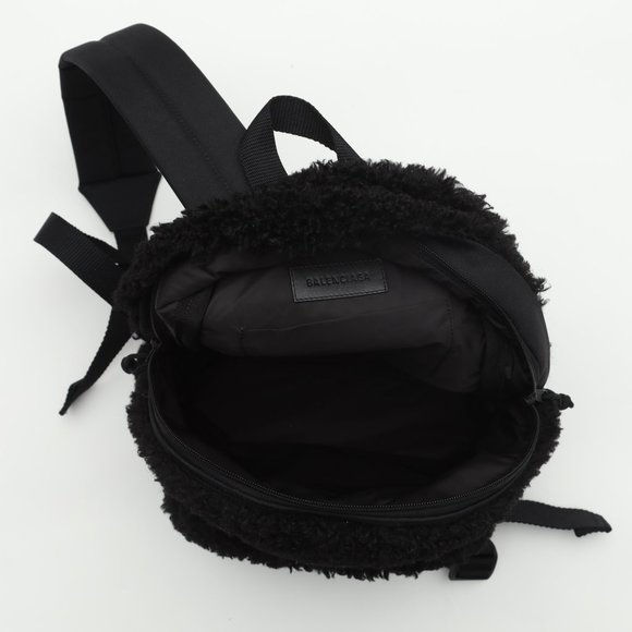 Balenciaga Fluffy Faux-Fur Shearling Black Backpack main image 8